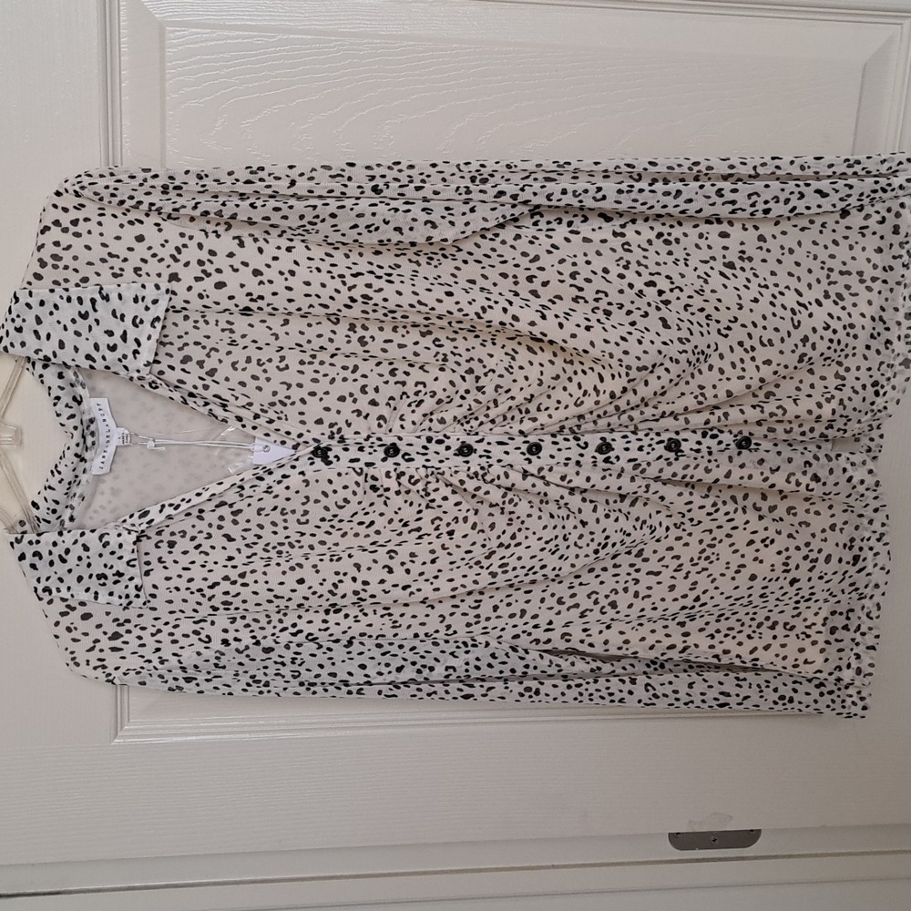 Nwt Sheer Leopard Blouse